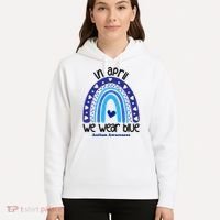 In April We Wear Blue Autism Awareness Hoodie thumb 5