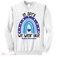 In April We Wear Blue Autism Awareness Sweatshirt thumb 0