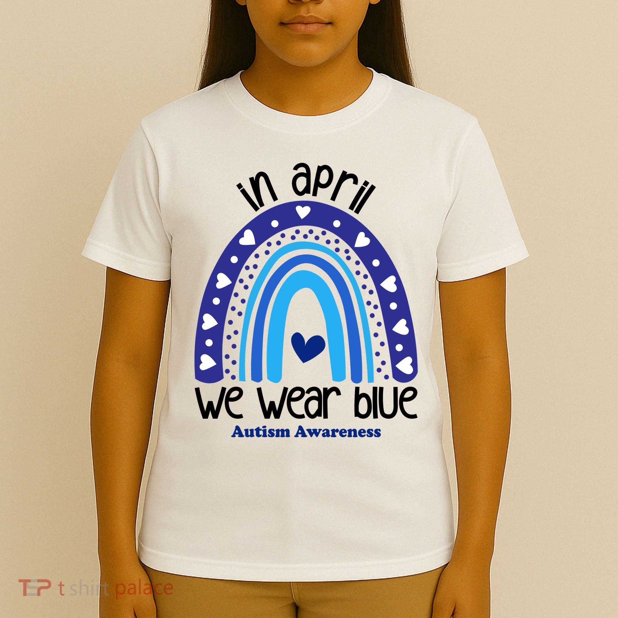 In April We Wear Blue Autism Awareness T-Shirt