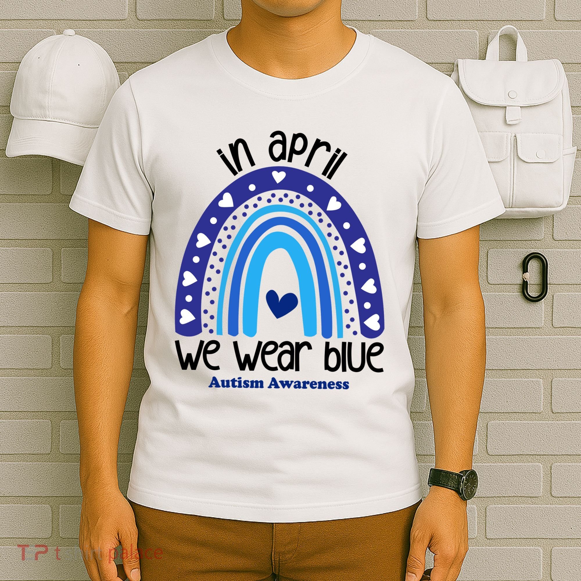 In April We Wear Blue Autism Awareness T-Shirt