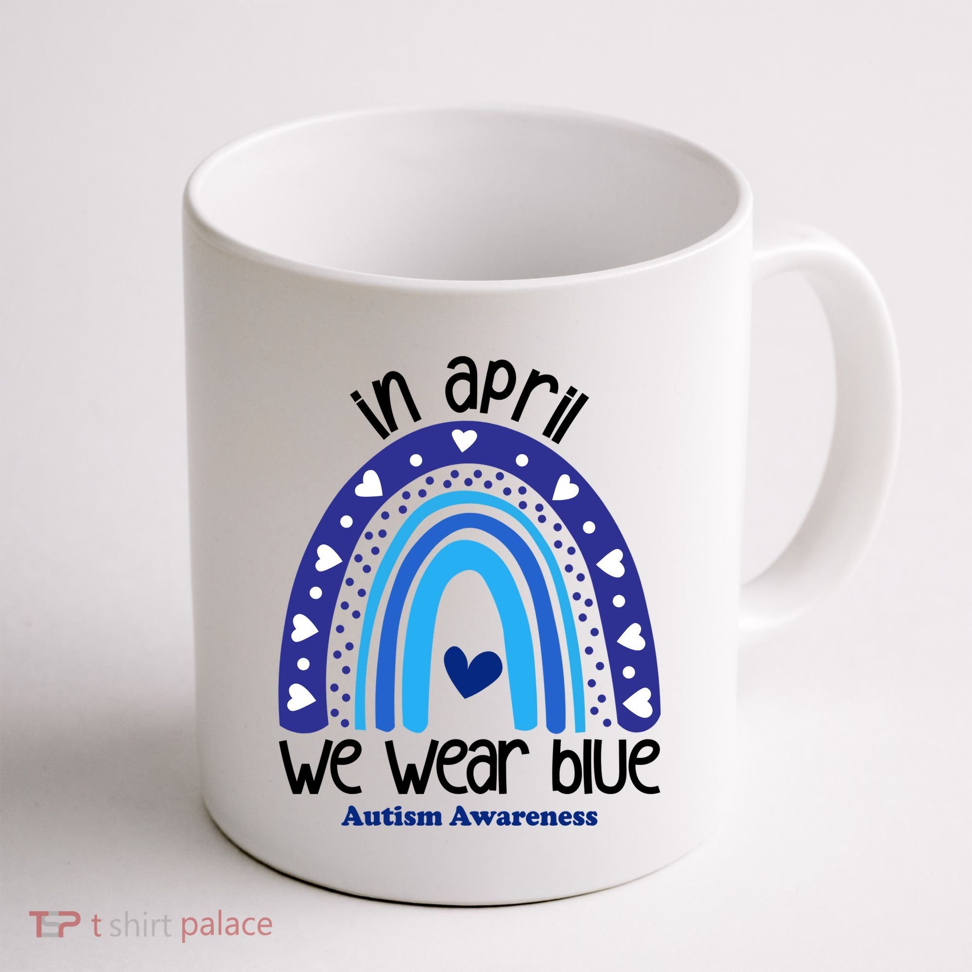 In April We Wear Blue Autism Awareness Coffee Mug