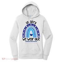 In April We Wear Blue Autism Awareness Women's Hoodie thumb 0