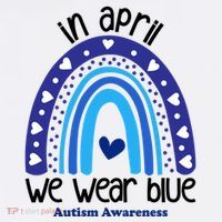 In April We Wear Blue Autism Awareness Women's Hoodie thumb 2