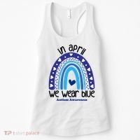 In April We Wear Blue Autism Awareness Women's Tank Top thumb 0