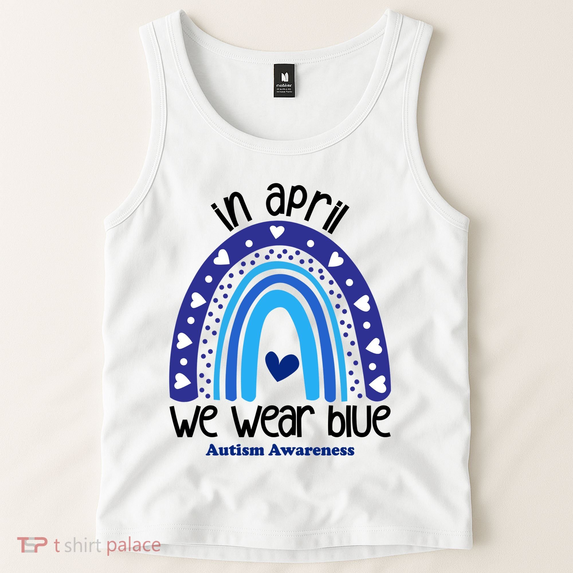 In April We Wear Blue Autism Awareness Tank Top