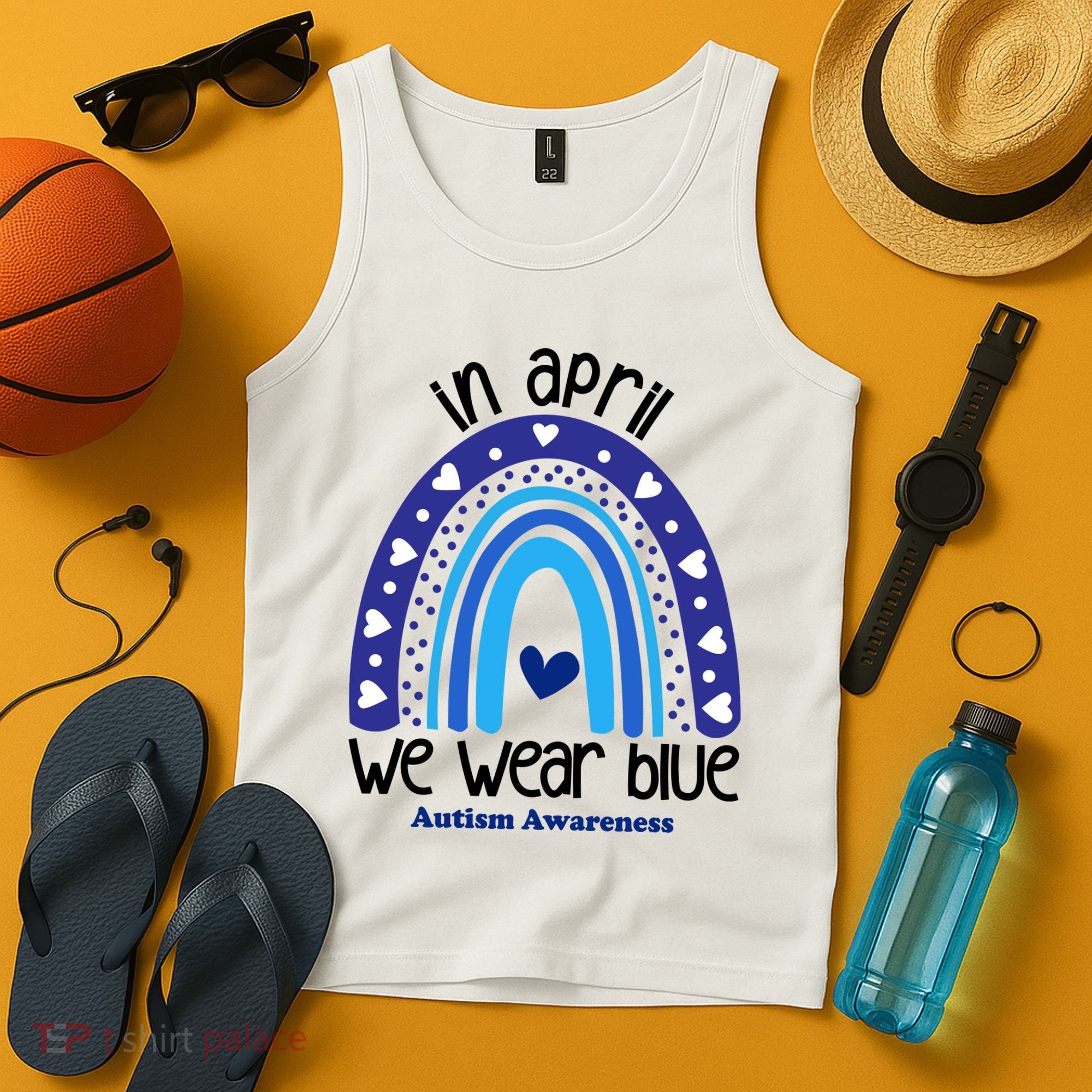 In April We Wear Blue Autism Awareness Tank Top