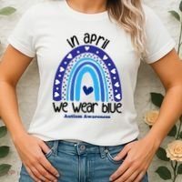 In April We Wear Blue Autism Awareness Women's T-Shirt thumb 2
