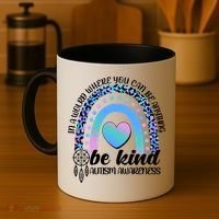 In A World Where You Can Be Anything Be Kind Autism Awareness Coffee Mug thumb 4