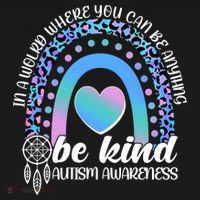 In A World Where You Can Be Anything Be Kind Autism Awareness Women's Hoodie thumb 2