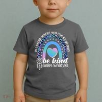 In A World Where You Can Be Anything Be Kind Autism Awareness Toddler T-Shirt thumb 2