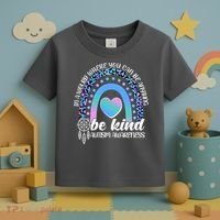 In A World Where You Can Be Anything Be Kind Autism Awareness Toddler T-Shirt thumb 3