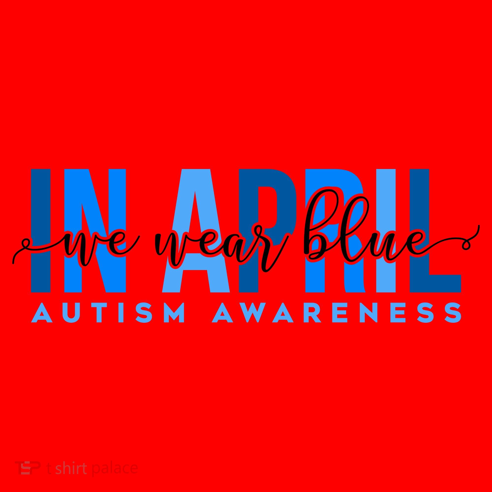 In April We Wear Blue Autism Awareness Santa Hat