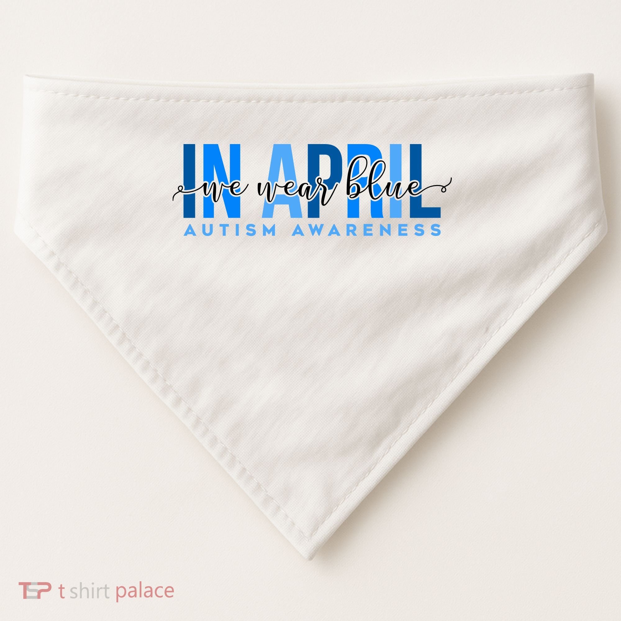 In April We Wear Blue Autism Awareness USA-Made Doggie Bandana