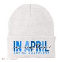 In April We Wear Blue Autism Awareness Beanie thumb 0