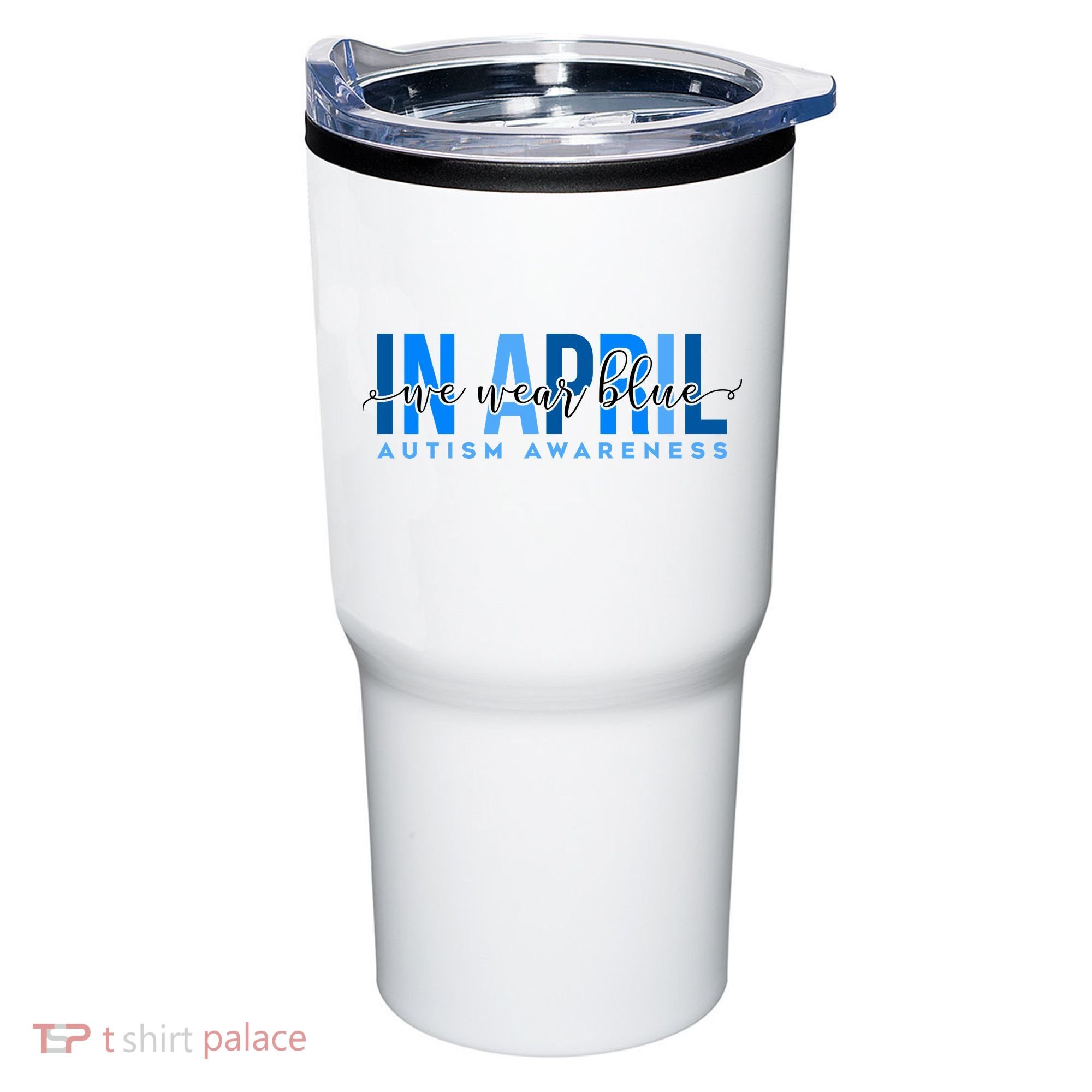 In April We Wear Blue Autism Awareness Tumbler