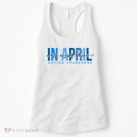 In April We Wear Blue Autism Awareness Women's Tank Top thumb 0
