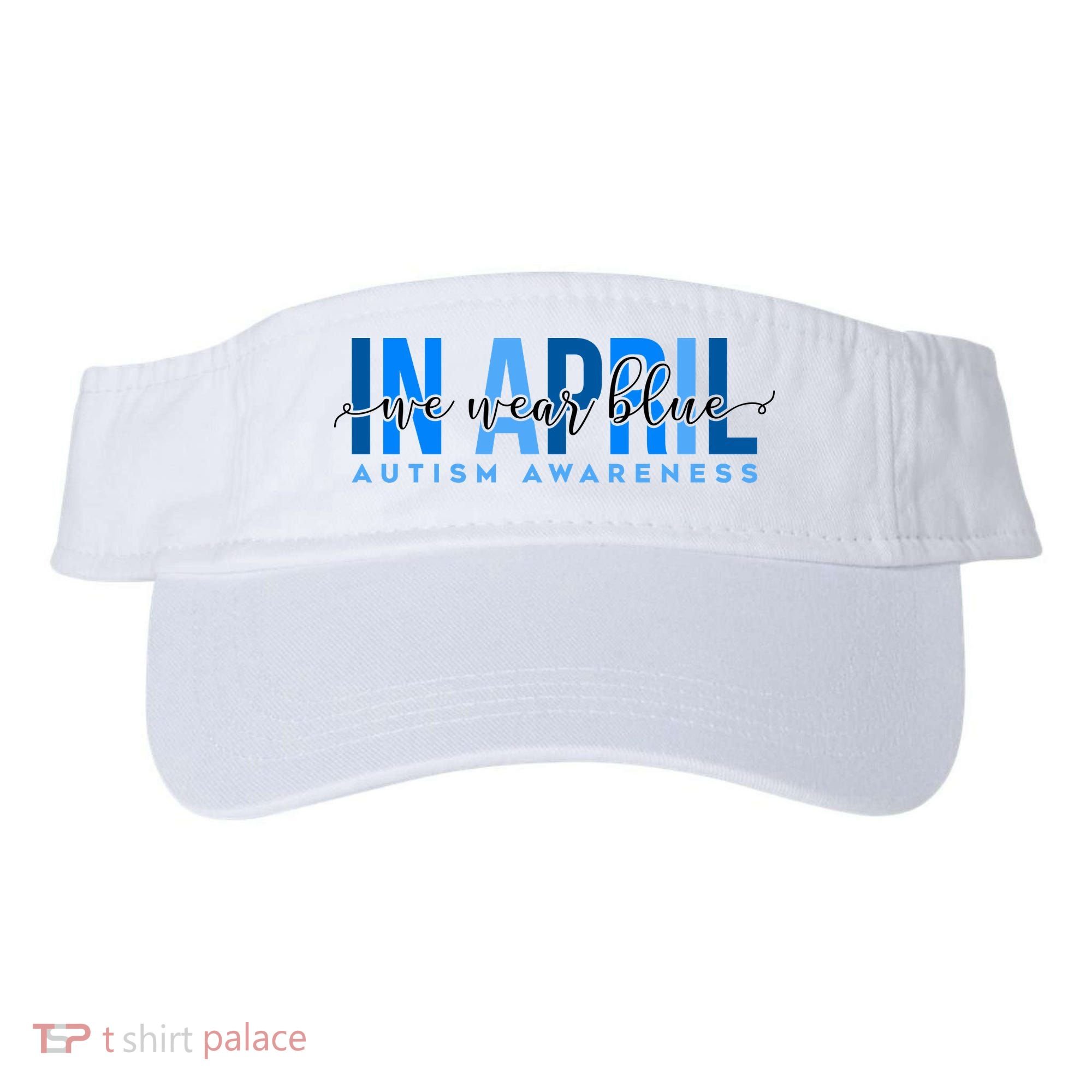 In April We Wear Blue Autism Awareness Visor