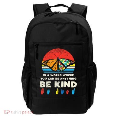 In A World Be Kind Monarch Butterfly Retro Autism Awareness  Backpack