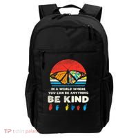 In A World Be Kind Monarch Butterfly Retro Autism Awareness  Backpack thumb 0