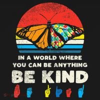 In A World Be Kind Monarch Butterfly Retro Autism Awareness  Polo thumb 3