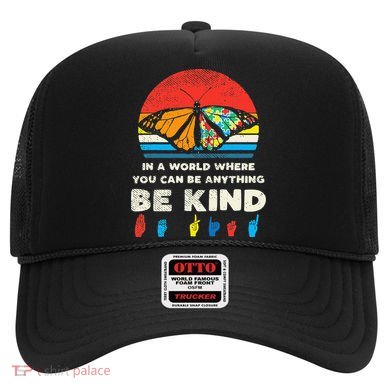 In A World Be Kind Monarch Butterfly Retro Autism Awareness  Hat