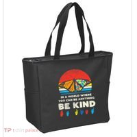 In A World Be Kind Monarch Butterfly Retro Autism Awareness  Tote Bag thumb 2
