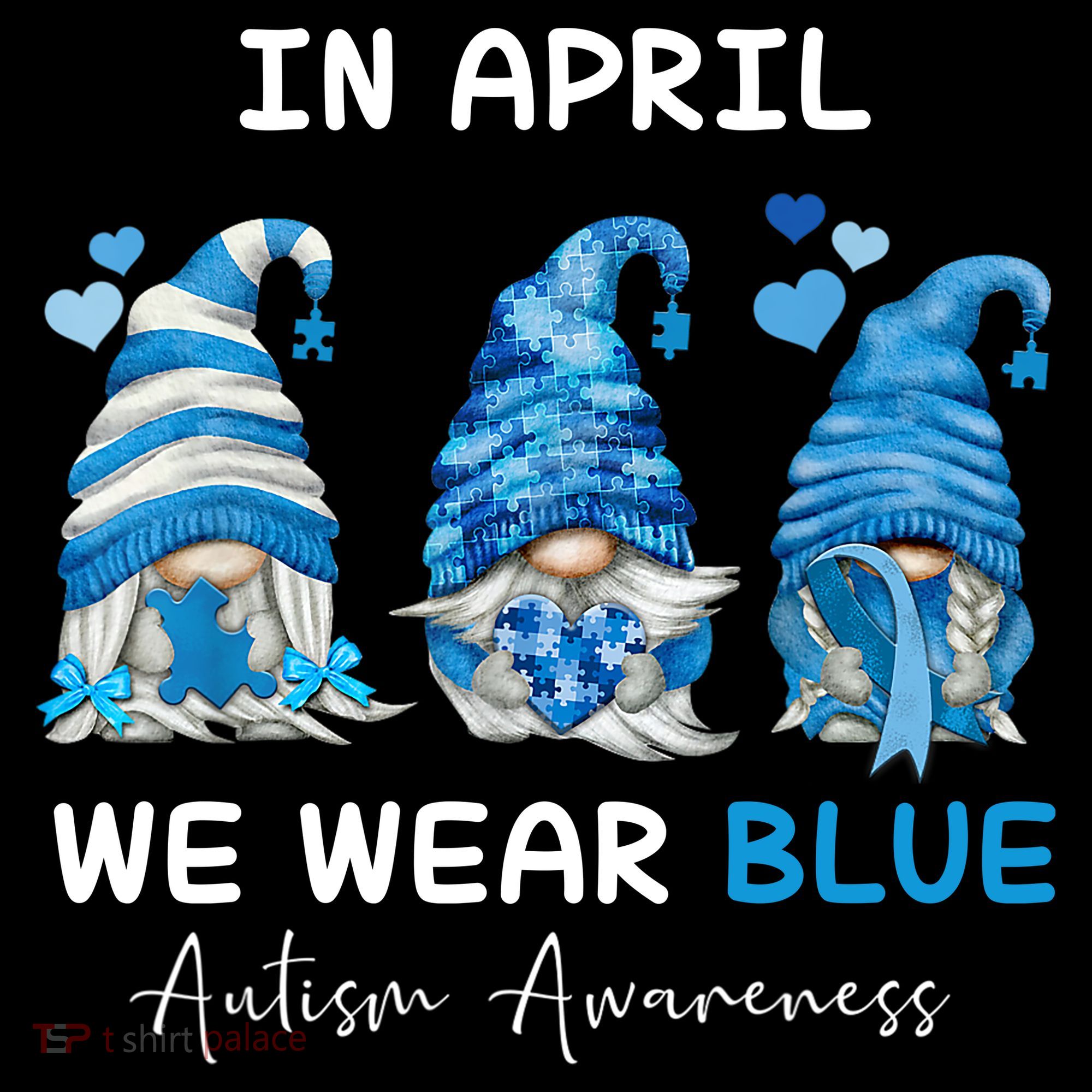 In April We Wear Blue Autism Awareness With Gnome Coffee Mug
