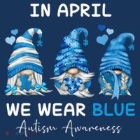In April We Wear Blue Autism Awareness With Gnome Women's Hoodie thumb 2