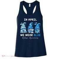 In April We Wear Blue Autism Awareness With Gnome Women's Tank Top thumb 0