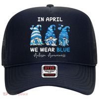 In April We Wear Blue Autism Awareness With Gnome Hat thumb 0