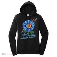 In April We Wear Blue For Autism Awareness Puzzle Sunflower Women's Hoodie thumb 0