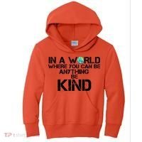 In A World Where You Can Be Anything Be Kind Kids Hoodie thumb 0