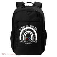 In April We Wear Red Autism Acceptance Red Instead Rainbow Backpack thumb 0