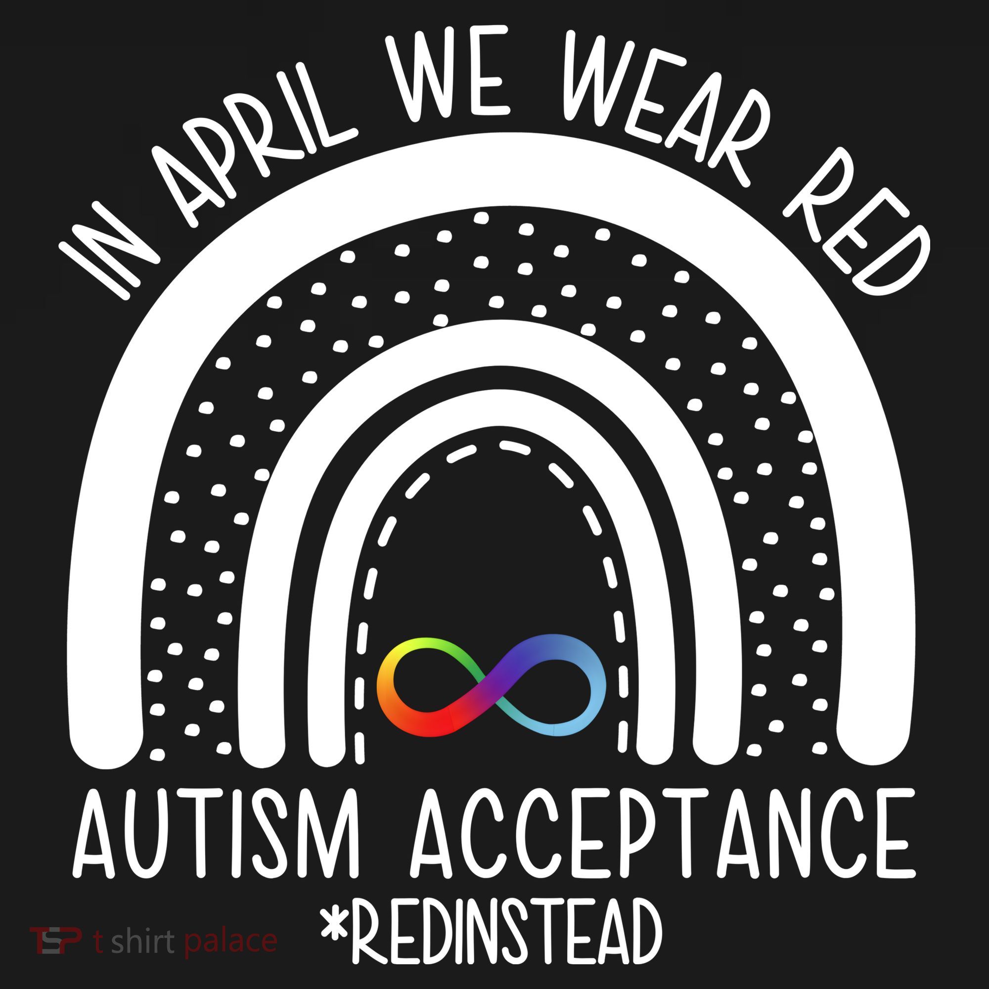 In April We Wear Red Autism Acceptance Red Instead Rainbow Bucket Hat