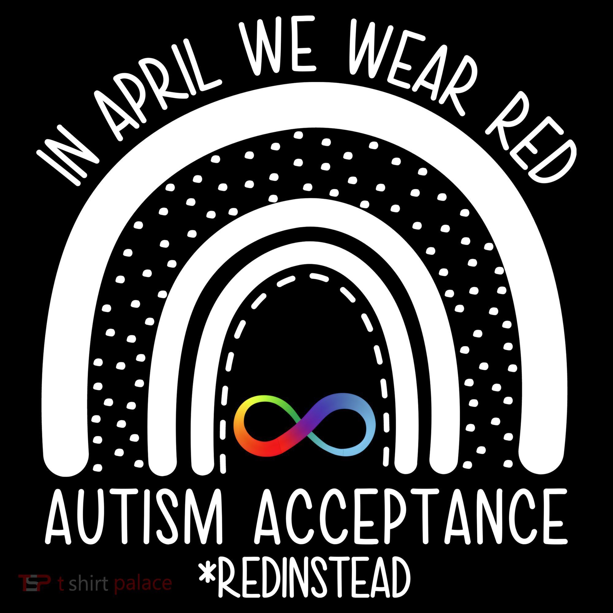 In April We Wear Red Autism Acceptance Red Instead Rainbow Women's Hoodie