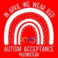 In April We Wear Red Autism Acceptance Red Instead Rainbow Women's Tank Top thumb 5