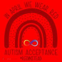 In April We Wear Red Autism Acceptance Red Instead Rainbow Santa Hat thumb 1