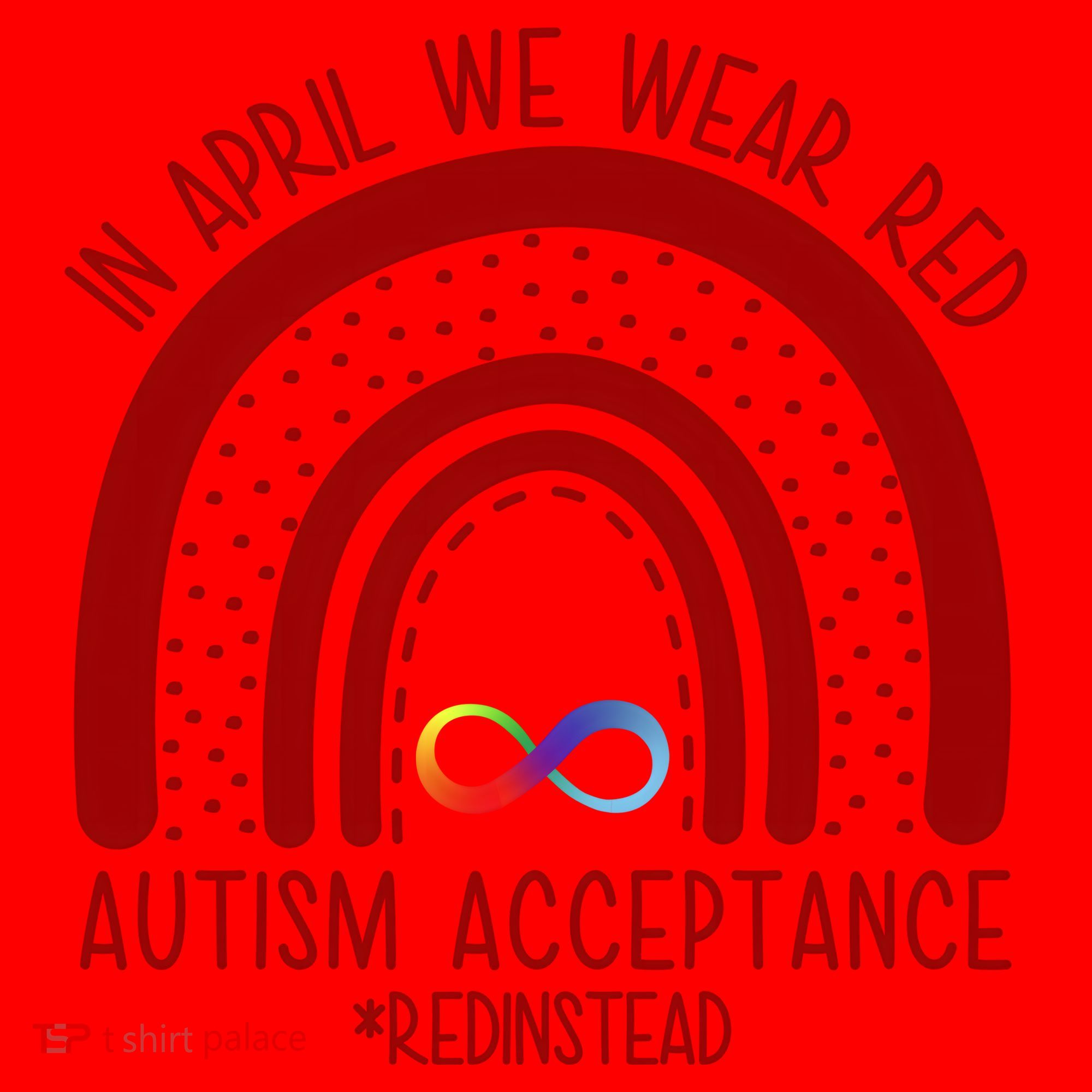 In April We Wear Red Autism Acceptance Red Instead Rainbow Santa Hat