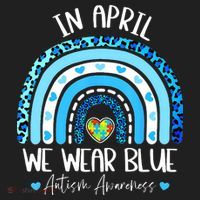 In April We Wear Blues Autism Awareness Month Beanie thumb 2