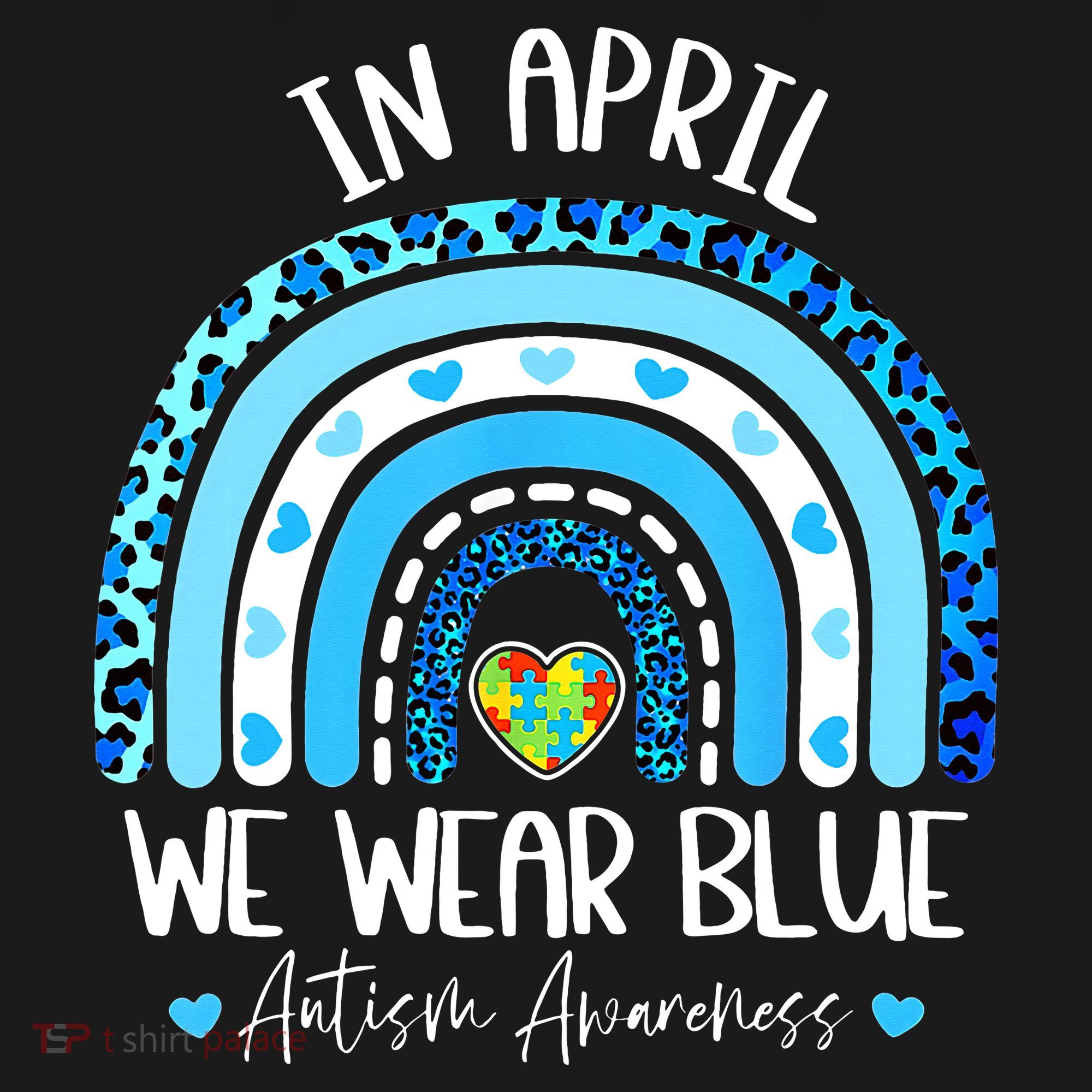 In April We Wear Blues Autism Awareness Month Women's Hoodie