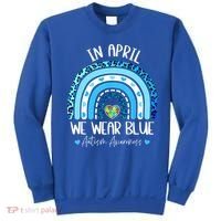 In April We Wear Blues Autism Awareness Month Sweatshirt thumb 0