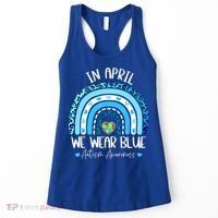 In April We Wear Blues Autism Awareness Month Women's Tank Top thumb 0
