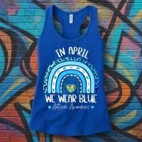 In April We Wear Blues Autism Awareness Month Women's Tank Top thumb 3
