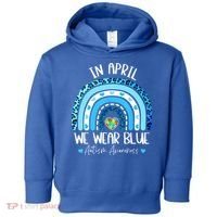 In April We Wear Blues Autism Awareness Month Toddler Hoodie thumb 0