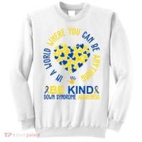 In A World Where You Can Be Anything Be Kind Down Syndrome Sweatshirt thumb 0