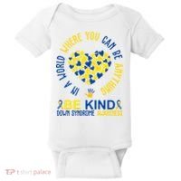 In A World Where You Can Be Anything Be Kind Down Syndrome Baby Bodysuit thumb 0