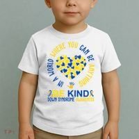 In A World Where You Can Be Anything Be Kind Down Syndrome Toddler T-Shirt thumb 2