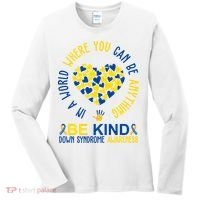 In A World Where You Can Be Anything Be Kind Down Syndrome Women's Long Sleeve Shirt thumb 0