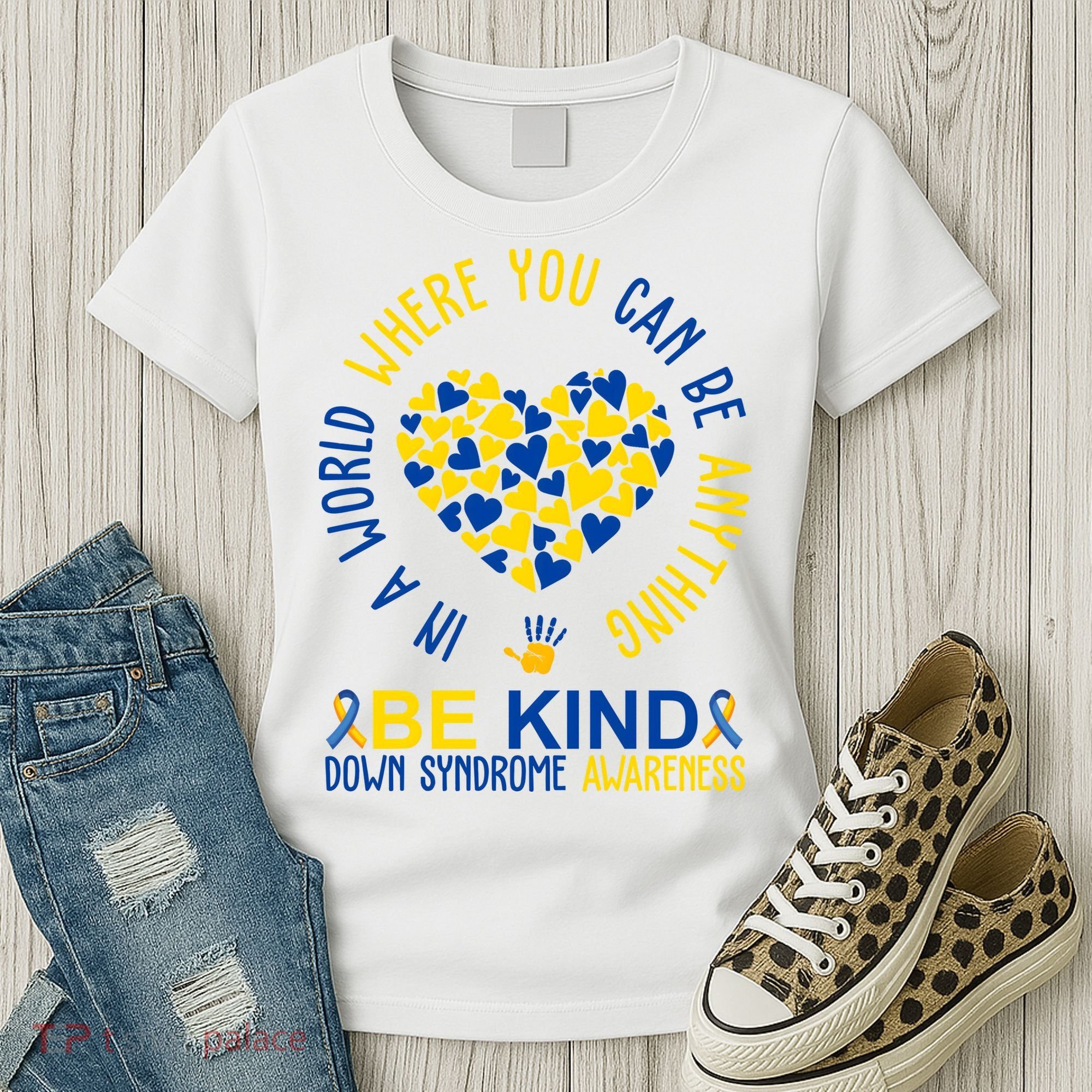 In A World Where You Can Be Anything Be Kind Down Syndrome Women's T-Shirt