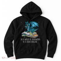 In A World Full Of Bookworms Be A Book Dragon Hoodie thumb 0
